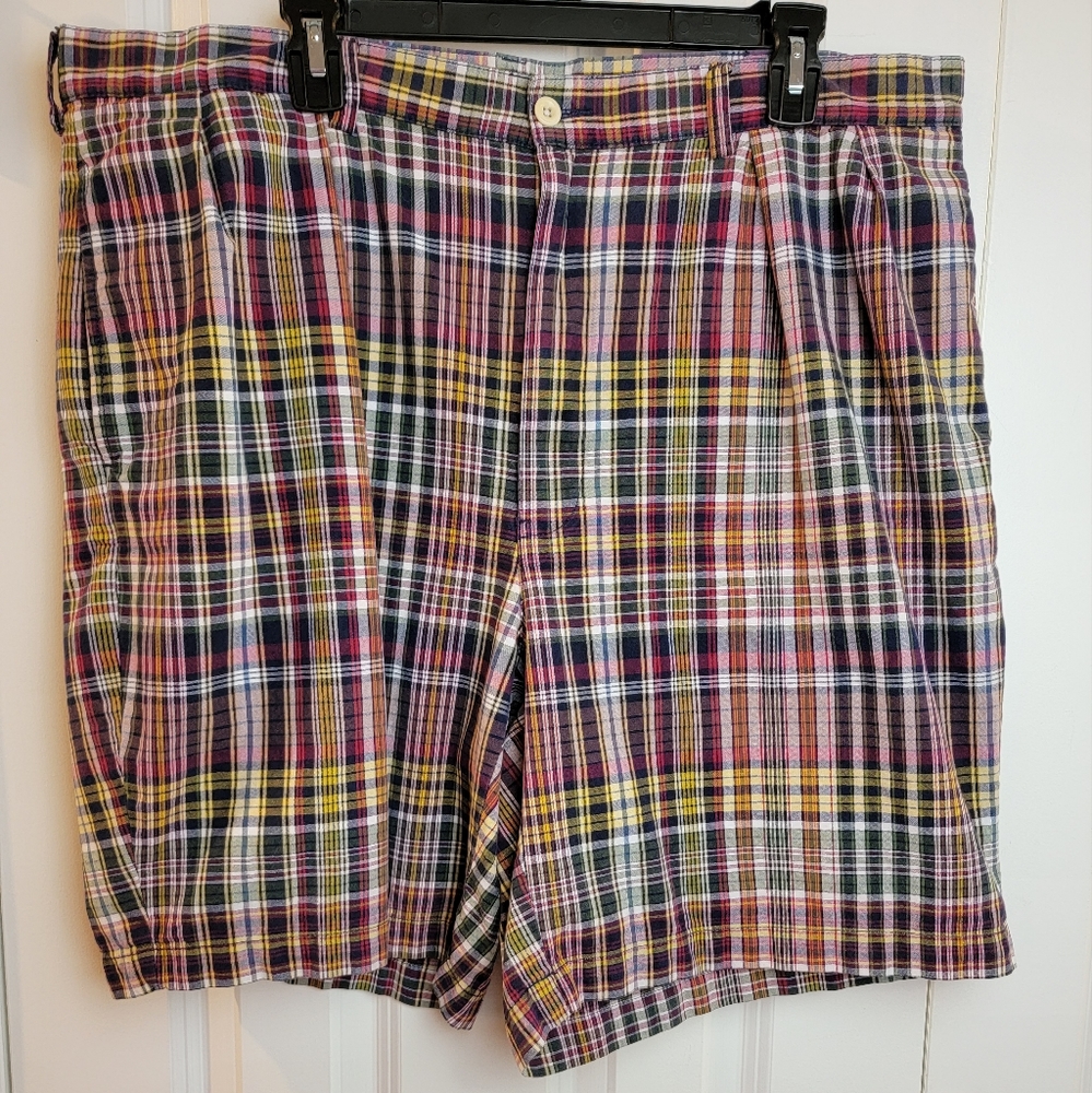 POLO RALPH‎ LAUREN TYLER PLAID COTTON CHINO SHORTS Men's 40